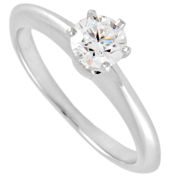 TIFFANY Jewelry - Tiffany & Co. Diamond 0.33ct (E/VVS2) Solitaire Ring Approx. Size 7 Pt950